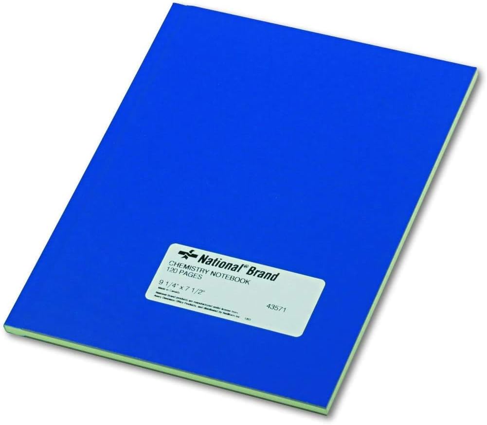National 43571 Chemistry Notebook, Narrow Rule, 9 1/4 x 7 1/2, Green, 60 Sheets : Science Laboratory Notebooks : Office Products