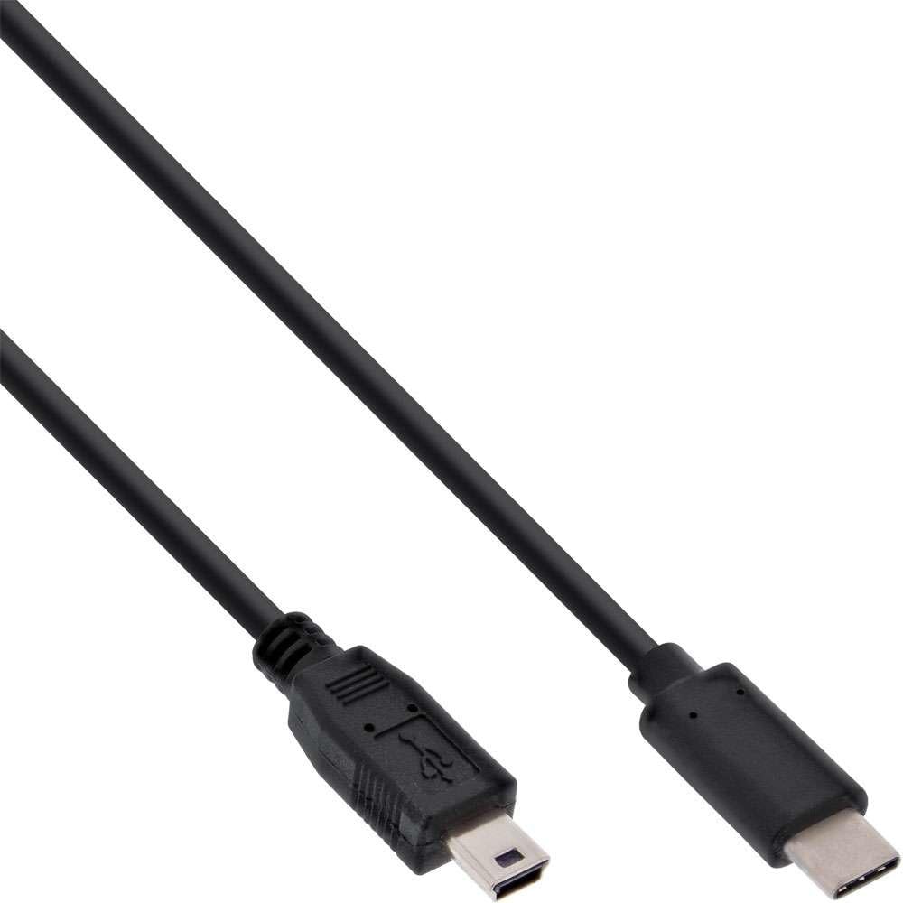 InLine® USB 2.0 Cable Type C Male to Mini-B Male 5-Pin black Black 1 m