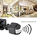 uxcell Motion Sensor Switch AC 110V-240V Outdoor Adjustable Infrared Body Motion PIR Sensor Detector Motion Sensor Light Switch Black