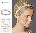 Mariell Blush Rose Gold Crystal Cluster Bridal Wedding Headband Hair Vine with Ribbon