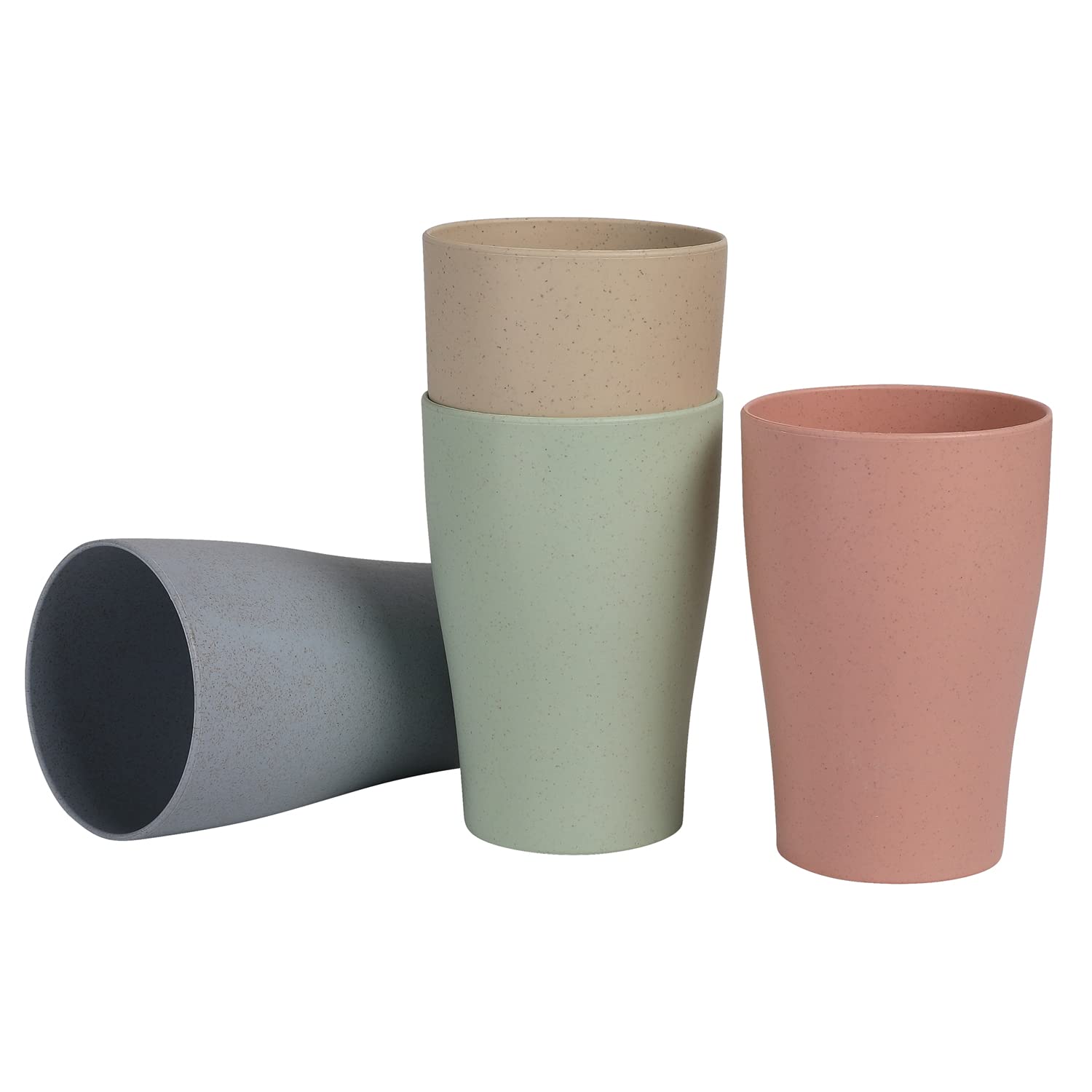 WANBY Plastic Drinking Cup 4 Colors Tumblers Drinking Glasses Dishwasher Safe Water Cups for Water Juice Cocktail Portable Camping (275ml 4Pcs)