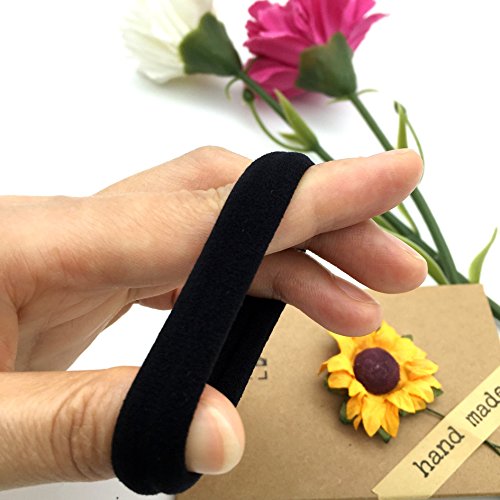 Elastic Hair Bands Ties and Ponytail Holder for Women and Girls, 6 Count Black Color Natural Heavy Duty Hair Ties Band for Long Short Thick Hairs