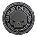 Harley-Davidson Genuine Gray Willie G Skull Frayed Emblem Patch, 3.5 inch