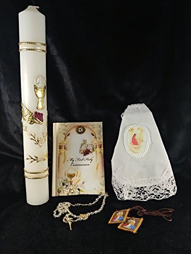 Dreams gate inc My First Holy Communion Candle Mini Bible & Rosary Deluxe Girl Beautiful Set
