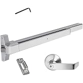 Dynasty Push Bar Panic Exit Device, Painted Aluminum, Exterior Lever | Commercial Panic Bar Door Handle With Exterior Lever Handle For Emergency Exit Doors, Safety Compliance Hardware