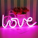 Led Neon Cactus Sign Love Sign Art Decorative Lights Wall Decor Home Party Decoration Kids Room Living Room LED Decorative Neon Lights (Pink Love Neon Sign)