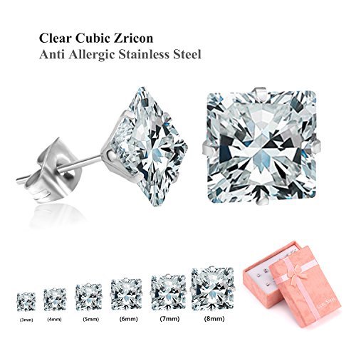 Luxusteel hypoallergenic stainless steel stud earring 6…