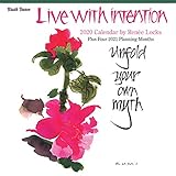 Live with Intention 2020 12 x 12 Inch Monthly Square Wall Calendar by Brush Dance, Art Paintings Inspiration Motivation by 