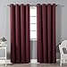 Best Home Fashion Basic Thermal Insulated Blackout Curtains - Antique Bronze Grommet Top - Burgundy - 52