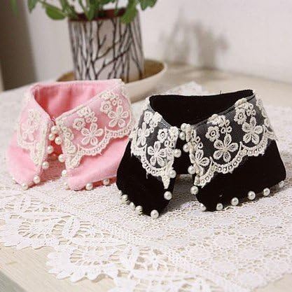 Fancy Ailei Si Small Beaded Neck Collar for Dog Leash Jewelry & Apparel Pet Clothes SIZE S-Color Black