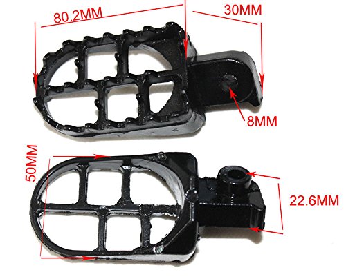 Ocamo Foot Pegs Pedals for Yamaha TW200 PW50 PW80 Pit Dirt Bike SSR SDG Footrests Silver