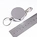 UNIQME Retractable Badge Reel Heavy Duty Key Reels Carabiner Key Ring Badge Holder Reel Clip for ID Card Key Keychain 2 Packs (Black and Sliver)