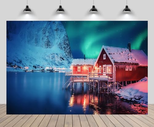 CHNYWORK 12ftx8ft Winter Night Landscape Backdrop