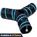 Prosper Pet Cat Tunnel - Collapsible 3 Way Play Toy - Tube Fun for Rabbits, Kittens, and Dogs - Black/Aqua