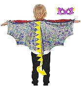 Dragon-Wings Costume for Kids Mask Dinosaur Dress Up Cape as Boys Girls Child Dino Birthday Party...
