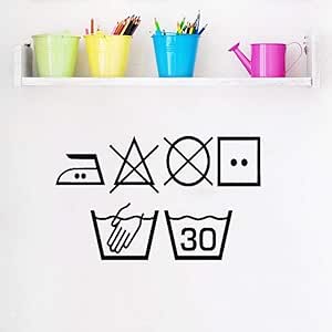 Pegatinas De Pared Símbolos De Lavandería Lavado Utensilios De Cocina