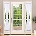 NICETOWN Voile Sidelights Panel Curtains, Sidelight Curtains Blind French Door Sheer Curtains Window Treatment with Tiebacks, 30 inches Wide x 72 inches Long (1 Pair, White)