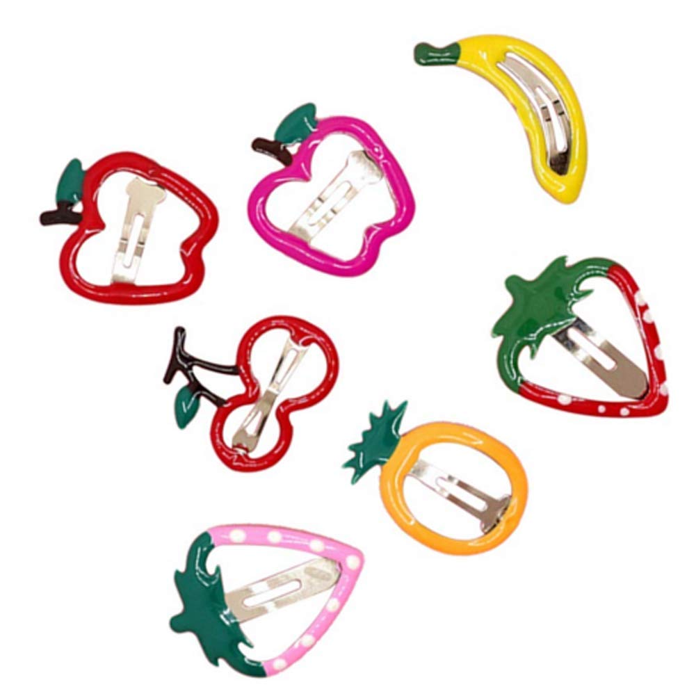 6Pc Women Cartoon Fruit Hair Clips Snap Hairpin Barrettes Hair Bow Charm Party