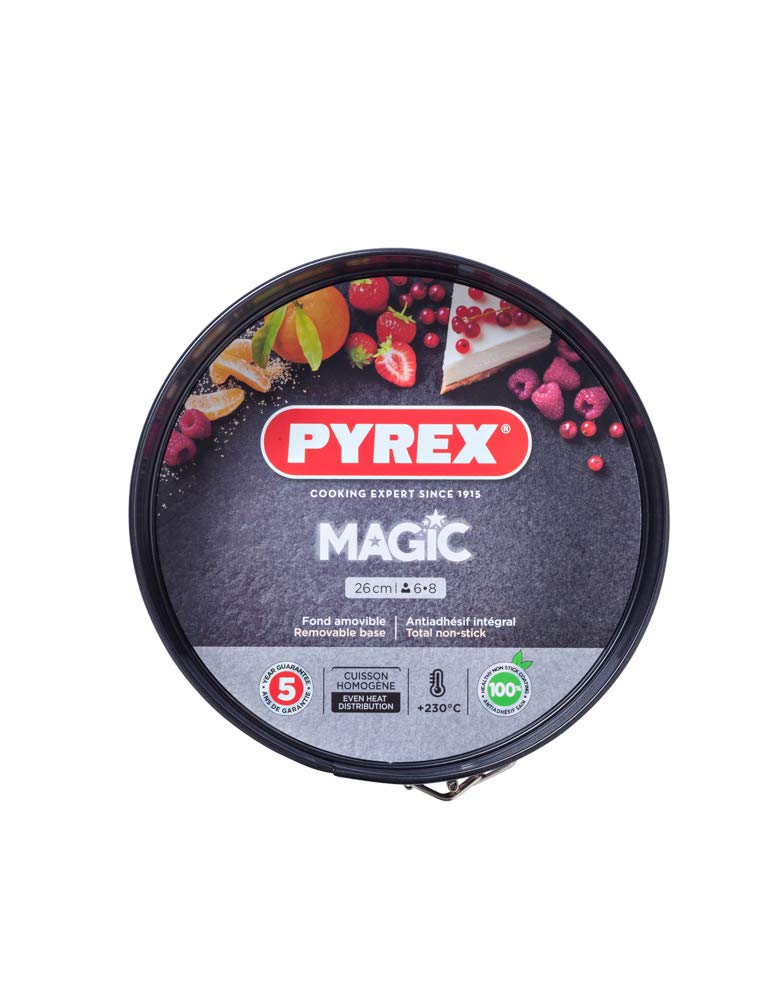Pyrex MG26BS6 Magic Spring Form Cake Tin, Black,26cm