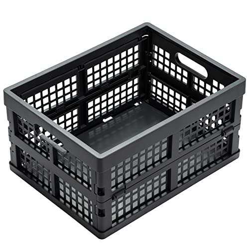 Eslite 16L Collapsible Storage Crates,Folding Plastic Crates for