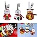 TINKSKY Kitchen Suit Silverware Holders Pockets Knifes Forks Bag Snowman Santa Claus Elk Christmas Party Decoration for Children 6pcs