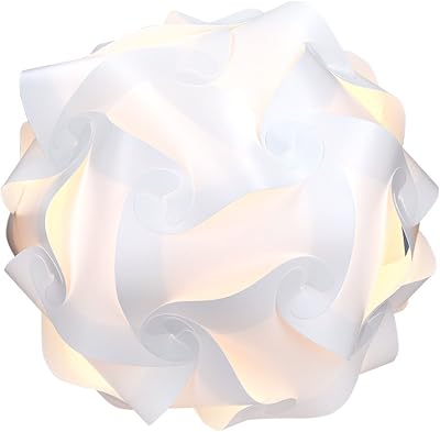 kwmobile DIY Puzzle Lamp Shade Modern IQ Jigsaw 30 Pieces White S 20 cm