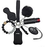 Piyhfir Wristlet Keychain Set for Women with Pom pom, Bottle Opener & Hand Sanitizer Holder Gift for Her