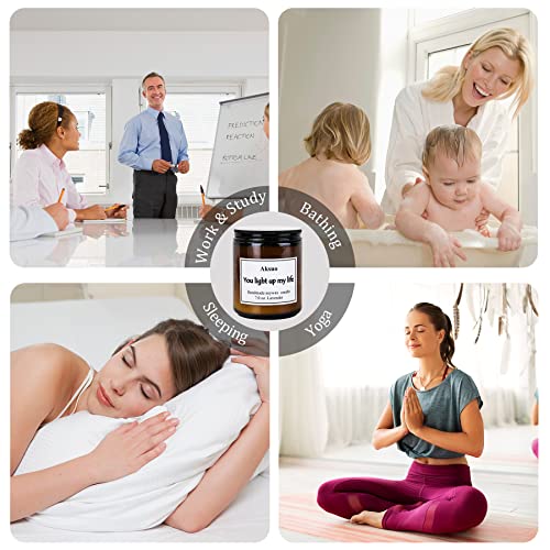 Aksuo Lavender Scented Candles, Gifts for Women Mom Girlfriend Dad Men Boyfriend Birthday Engagement-Romantic I Love You-Thinking of You-Retirement-House Warming Gifts for Her Him 7.0 oz