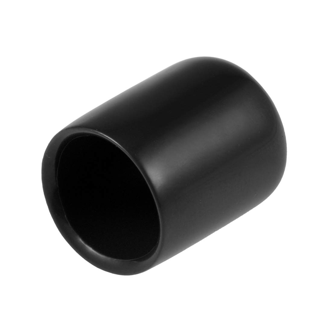 sourcing map 80pcs Rubber End Caps 13mm(1/2") ID Vinyl Round End Cap Cover Screw Thread Protectors Black