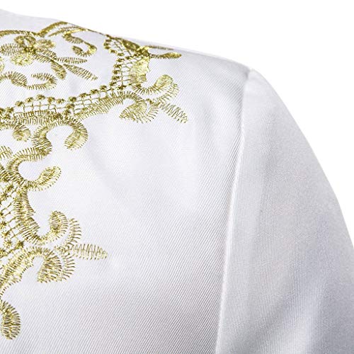 DDLmax Gothic Punk Jacket for Men Gold Stamping Long Sleeve High Neck Jacket Victorian Uniform Coat Outwear