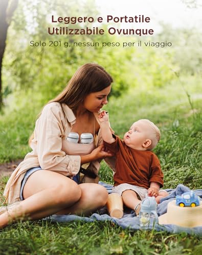 Haokoo Portable Wearable Electric Breast Pump, 201g Lightweight Baby Electric Milk Puller for Home/Travel/Work, Quick Installation 5s, 3 Modes and 12 Levels, BPA Free, 2 Pieces