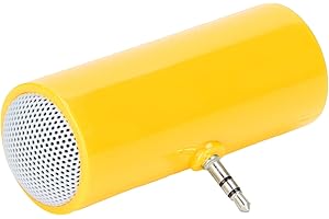 SYH&AQYE Portable Mini Stereo Speaker, 3.5 mm Jack Wireless Plug in Speaker to Music, Watch Movies, Play Games, for Smart Phones, Tablets, Laptops, PCs, MP3 and MP4(Yellow)