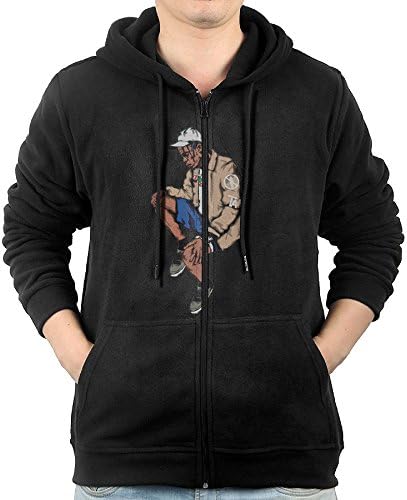 LAOSHIH Mens LA Flame Casual Fashion Active Hoodie Zip-Up Small
