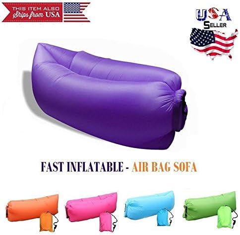 Fast Inflatable Portable Outdoor or Indoor Wind Bed Lounger, Air Bag Sofa, Nylon Fabric Bean Bag, Air Sleeping Sofa Couch, Lazy Bed for Camping, Beach, Park, Backyard - Mickey