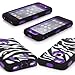 iPhone 5C Case, E LV iPhone 5C case - heavy Duty Rugged Dual Layer Hybrid Armor Defender Case Cover for iPhone 5C with 1 Screen Protector, 1 Black Stylus and 1 Microfiber - ZEBRA PURPLE