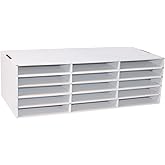 Classroom Keepers 9" x 12" Construction Paper Storage, 15-Slot, White, 9-3/8"H x 29-1/4"W x 12-7/8"D, 1 Unit