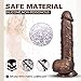 Realistic Brown Dildo with Suction Cup, Fovel Dual Density Liquid Silicone Adult Toys for G-Spot Anal 8.3 Inch Premium Penis Dong, Sex Toy for Female & Male Masturbation