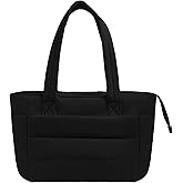 Oblu life Puffer Tote Bag for Women, Lightweight Laptop Bag with Zipper Quilted Shoulder Bag for Work, Travel, Gym