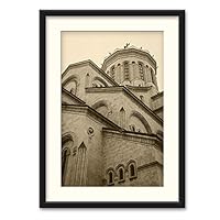 Ancient Architecture Theme Wall Art Black Framed Canvas Prints Home Decoration for Bedroom, Livingroom Ready to Hang - 23x31 inches