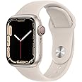 Apple Watch Series 7 (GPS + Cellular, 41mm) Starlight Aluminum Case with Starlight Sport Band, Regular (Renewed)