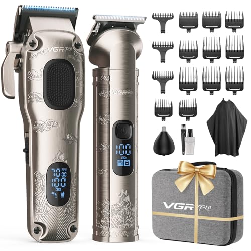 VGRPRO Professional Hair Trimmer for Men, Wireless Hair Clipper, Professional Hair Trimmer, Men's Hair Trimmer and Trimmer Set, Electric Trimmer for Men with Package Box (Silver)