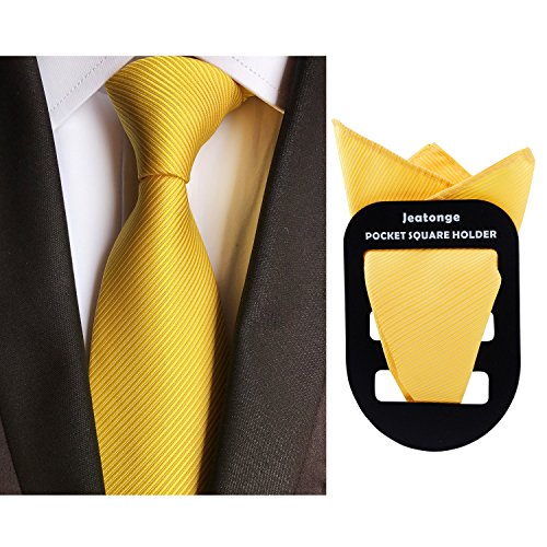 Lot 6 Pcs Mens Ties and 6 Free Matching Pocket Squares, Men's Classic Tie Necktie Woven Jacquard Neck Ties Gift box packing (6+6 style 01)