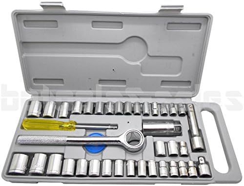 40 Pc SAE/METRIC 1/4" & 3/8" DR. Socket Set Ratchet w/ Case Hand Tools NEW