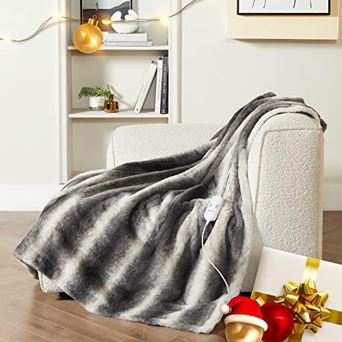 Bedsure Electric Blanket Heated Throw 50”×60“ Faux Fur Low Voltage