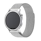 Magnetic Milanese Loop Replacement Stainless Steel Watch Band Strap for Moto 360 2nd Gen Man 46mm (Silver, 22mm)