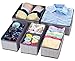 homyfort Clothes Drawer Organizer Dividers, Foldable Closet Dresser Storage Box Bins Cubes Baskets for Underwear Bras Socks Lingerie Baby Clothing, Set of 6 (Grey with Pattern)