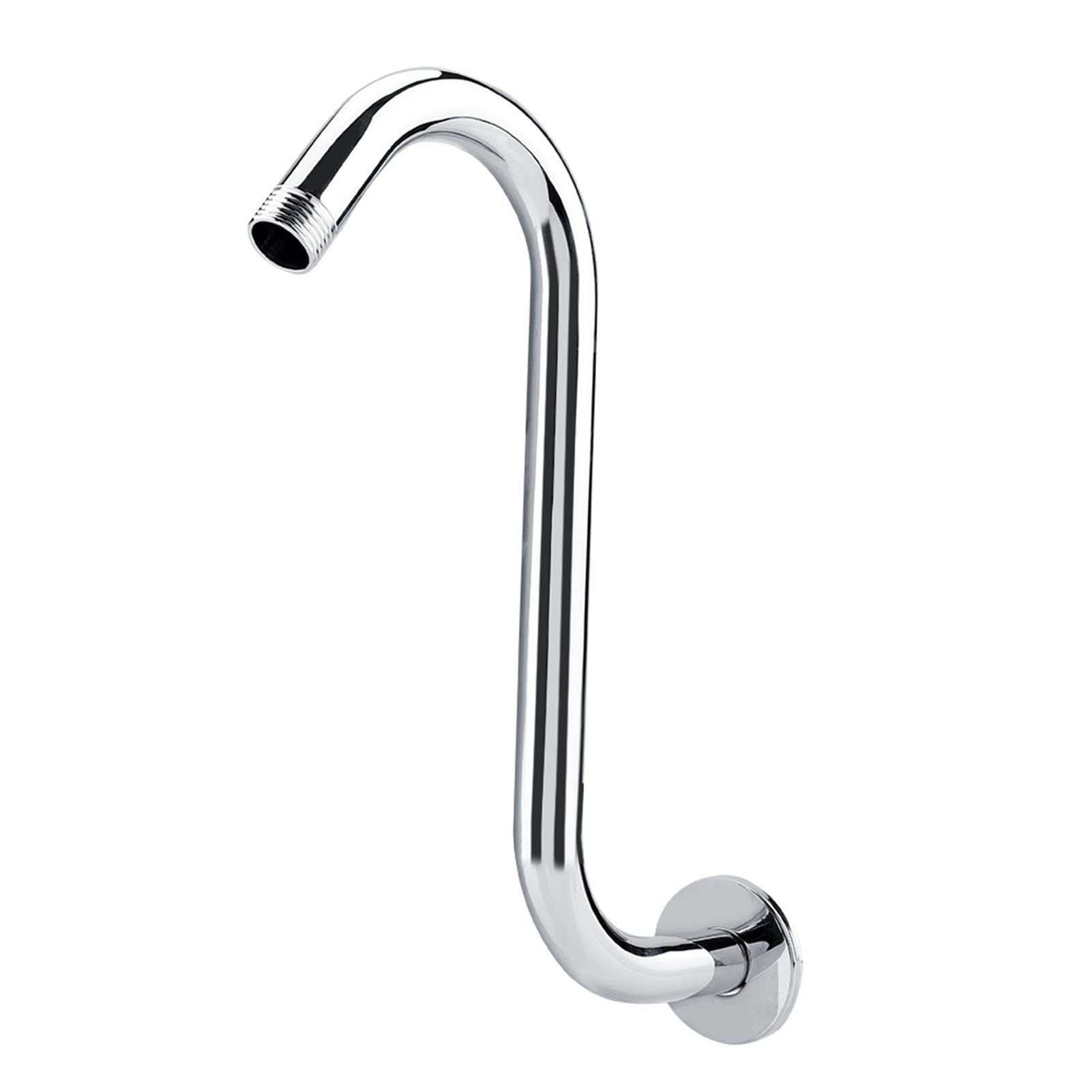 Shower Arms, S-Curved Shower Head Extender, 8 Inches Head Riser Extension Arm Shower Pipe Extension in Chrome Finish