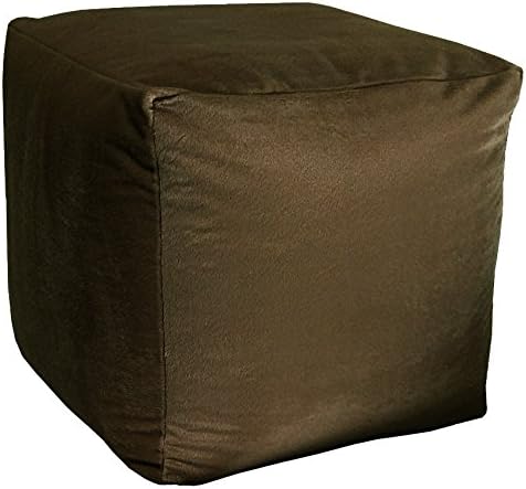Metje 0818CB Chocolate Majestic Cube Pouf - Ottoman,Chocolate,17" Cube