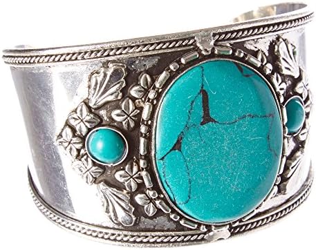 Taneesi Turquoise Cuff Bracelet,Tribal Vintage Bohemian Cuff,Nepal Jewelry,Afghani Ethnic Cuff Bracelet