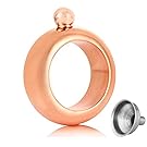 Bracelet Flask Stainless Steel Wine Bangle with Funnel for Women Party Supplies (Rose Gold)
